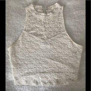 Abercrombie white lace cropped tank
